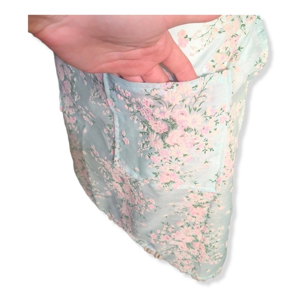 Vintage 50s Housewife Kitchen Apron Pastel Floral Flocked Dainty Retro MCM 60s - Picture 15 of 16